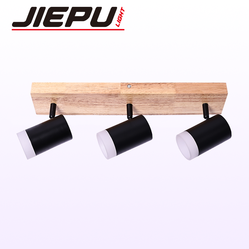 GU10 Wooden base spotlight Three head